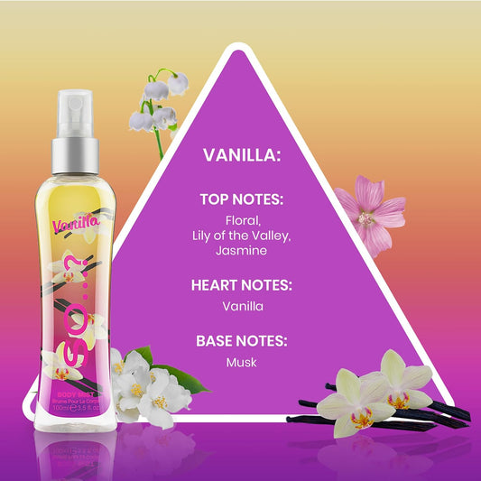 Body Mist by Womens Vanilla Body Mist Fragrance Spray, Travel Size, 100 Ml, 1 Piece