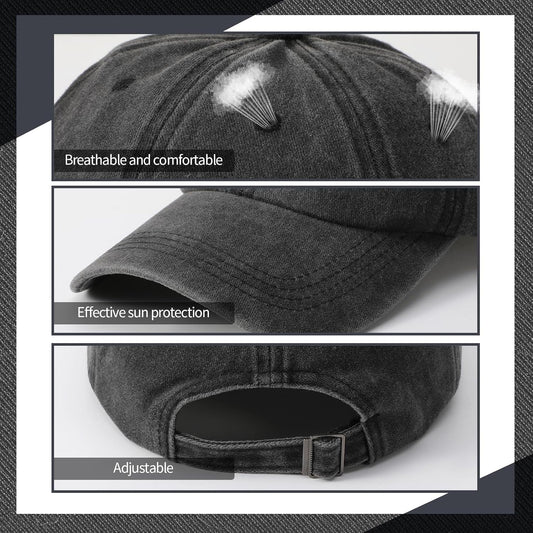 3 Pack Baseball Caps Adjustable Washed Vintage Hat Cotton Distressed Base Ball Caps for Men Women Outdoor Golf Tennis Shopping