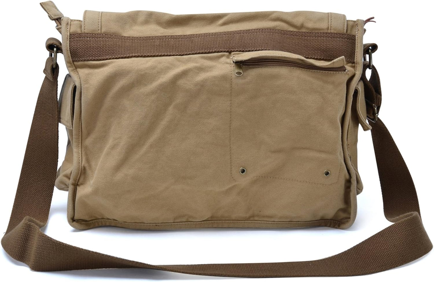 Canvas Shoulder Bag - Vintage Cross Body Messenger Bag Mens Satchel 15.6"