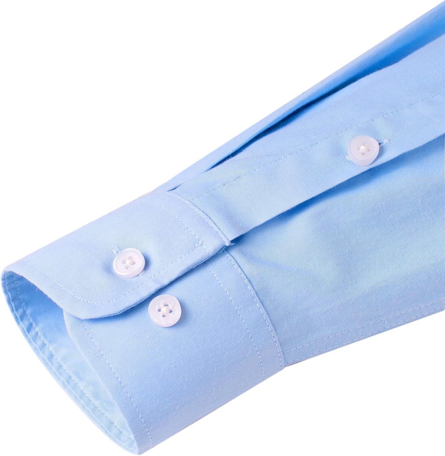 Men'S Long Sleeve Oxford Shirts Smart Casual Business Formal Plain Non Iron Button down Shirt with Pocket