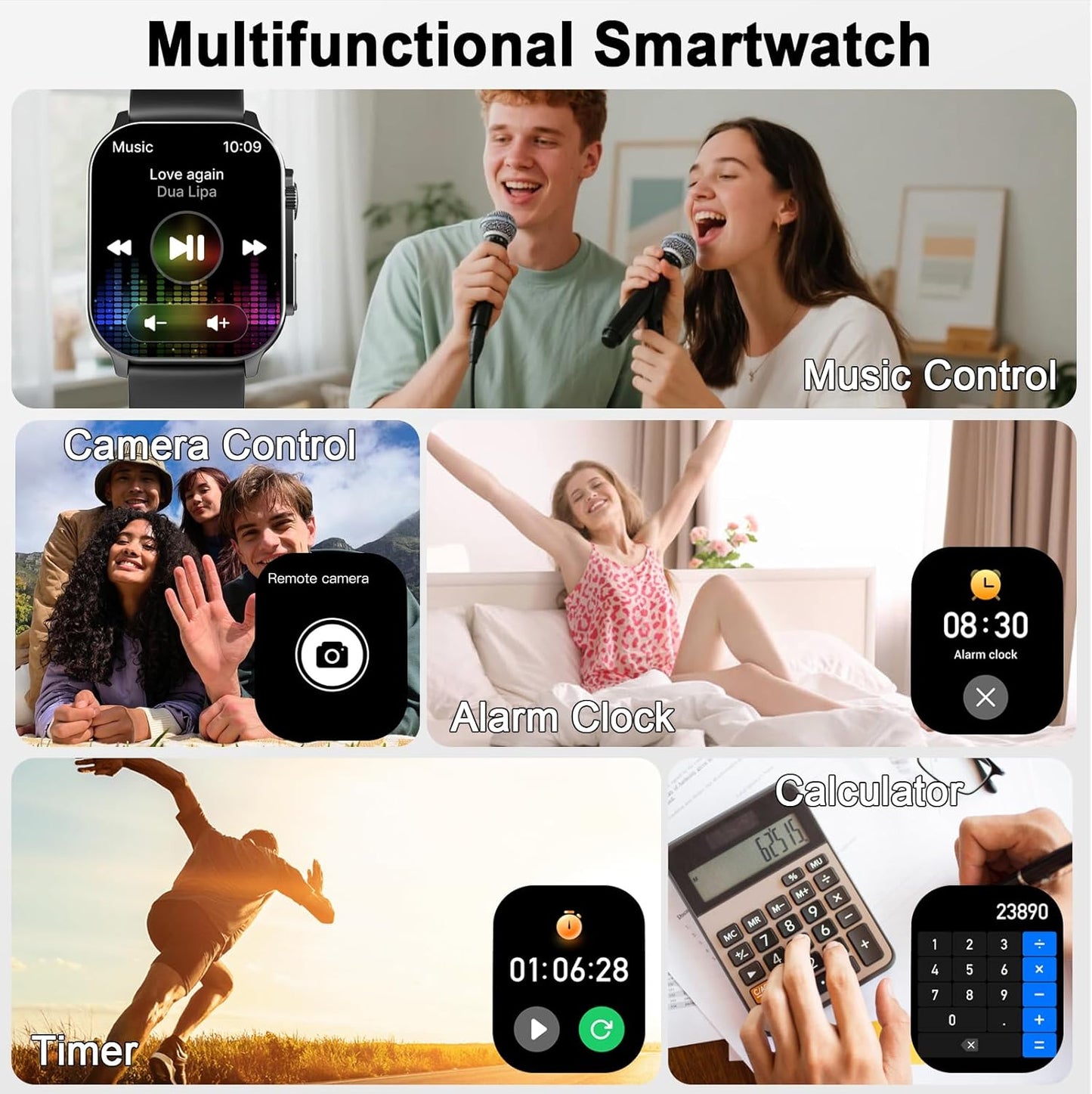 Smart Watch for Men Women Answer/Make Call, 2.01" AMOLED Curved Screen Fitness Watch with 110+ Sport Modes, 2026 Smartwatch with Heart Rate/Sleep/Stress Monitor, IP68 Activity Tracker for Android Ios
