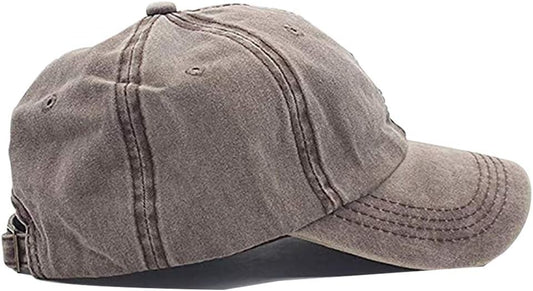 Men Women Washed Cotton Low Profile Distressed Vintage Baseball Cap Plain Adjustable Dad Hat