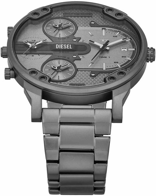 Diesel Mr. Daddy Watch for Men, Quartz Three Hand Multifunctional Movement with Stainless Steel Strap