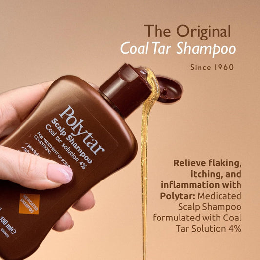 Scalp Shampoo, for Scalp Conditions, Reduces Itching, Inflammation and Scales, Shampoo Treats Psoriasis, Seborrhoeic Dermatitis, Eczema and Dandruff, Contains Coal Tar Solution, 1 X 150Ml