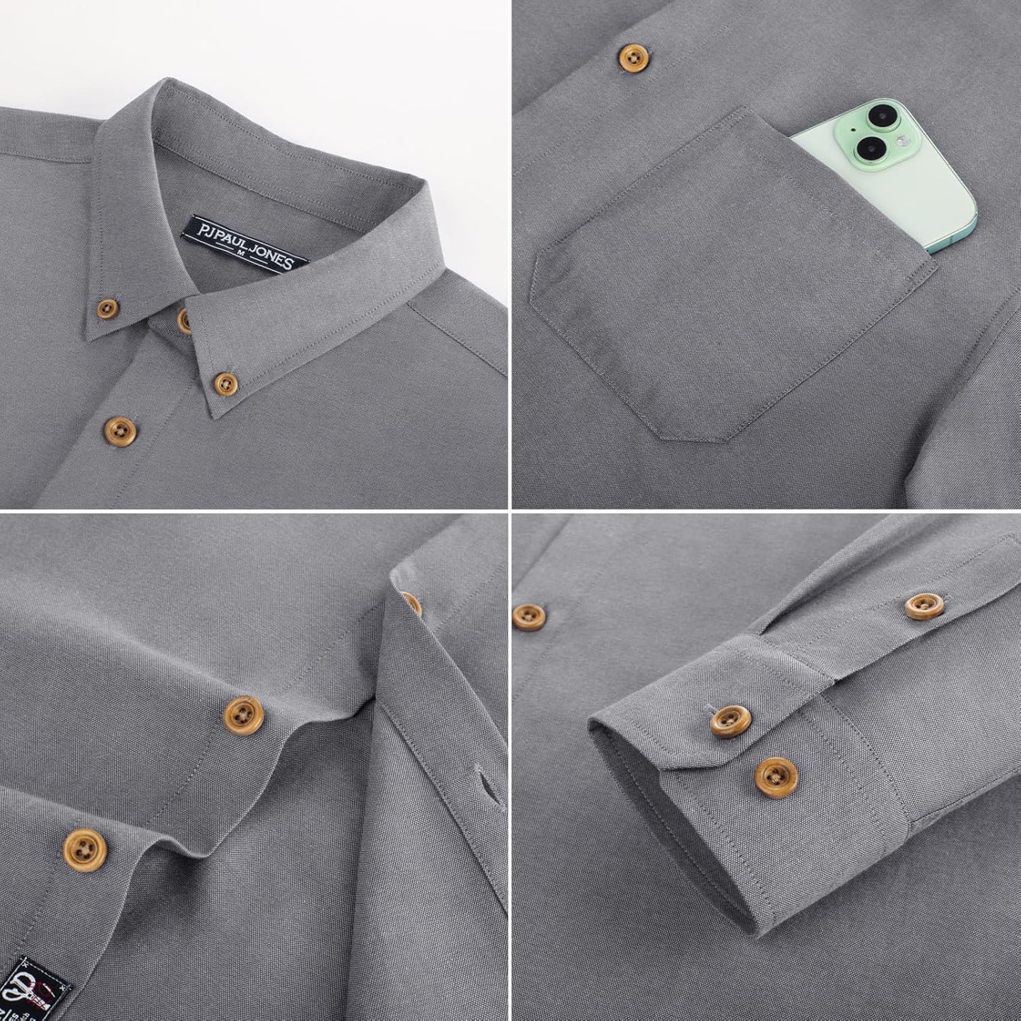 Mens Shirts Long Sleeve Button down Oxford Shirts with Pocket