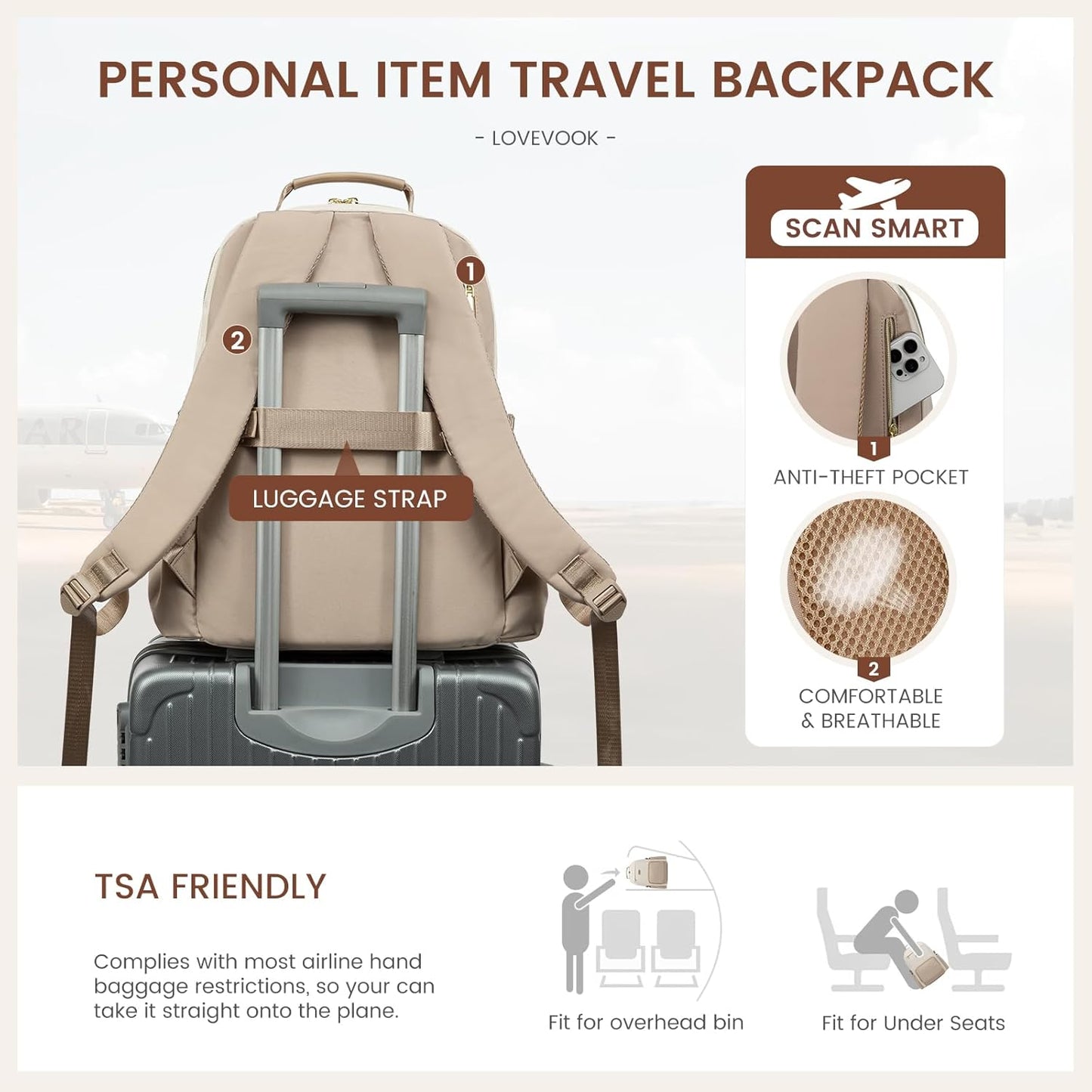 Laptop Backpack for Women with Pouch Pocket for Large Capacity Cup,15.6 Inch Backpack Womens Travel Backpack, Waterproof Laptop Computer Bag for Work Business Backpack College Teacher