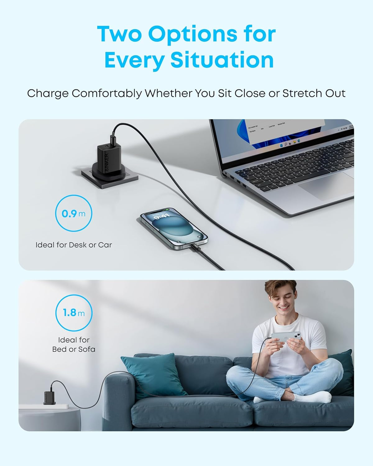 USB C Charger Cable, 2-Pack 3 Ft (0.9 M) USB to USB C Cable, USB a to USB C Braided Phone Charger Cable for Iphone 17/16/15, Ipad Pro, Samsung Galaxy, Macbook Pro,And More