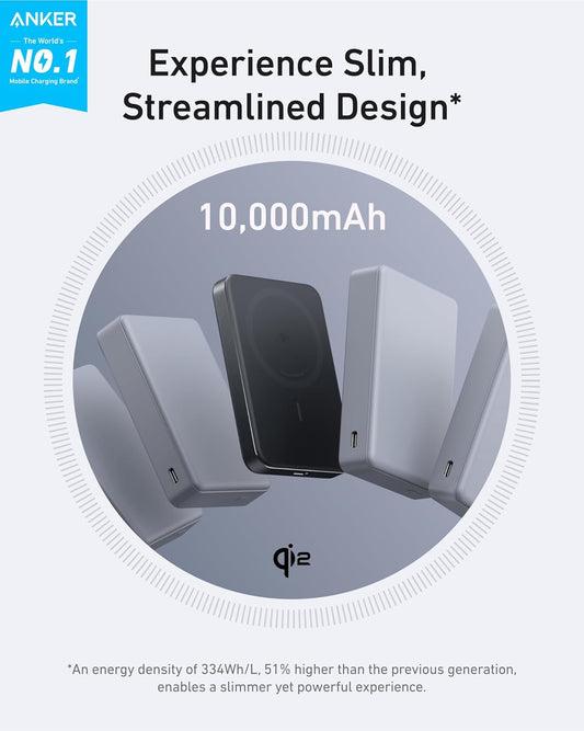 Maggo Power Bank, Ultra-Slim 10,000Mah Magnetic Battery Pack, Qi2 Certified 15W Ultra-Fast Magsafe Compatible Portable Charger, Ergonomic Design, for Iphone17/16/15/14 Series Only(Not for Pixel)