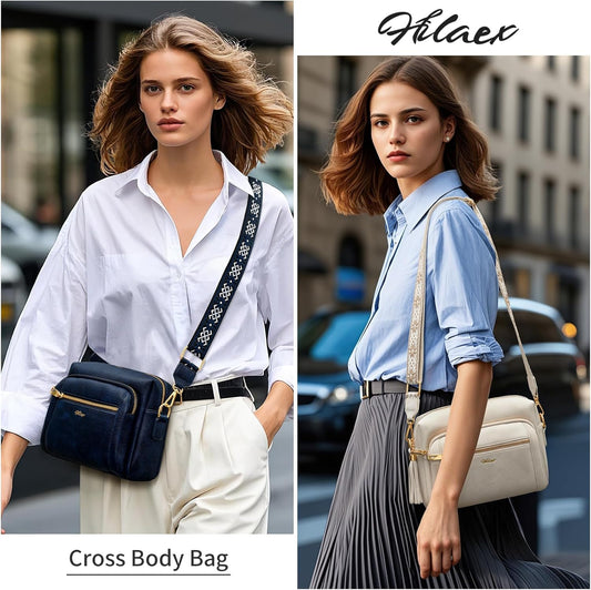 Women'S Cross Body Bags, Crossbody Bags for Women with Anti-Theft Function 4 Zip Compartments Women Shoulder Handbags with Adjustable Wide Strap