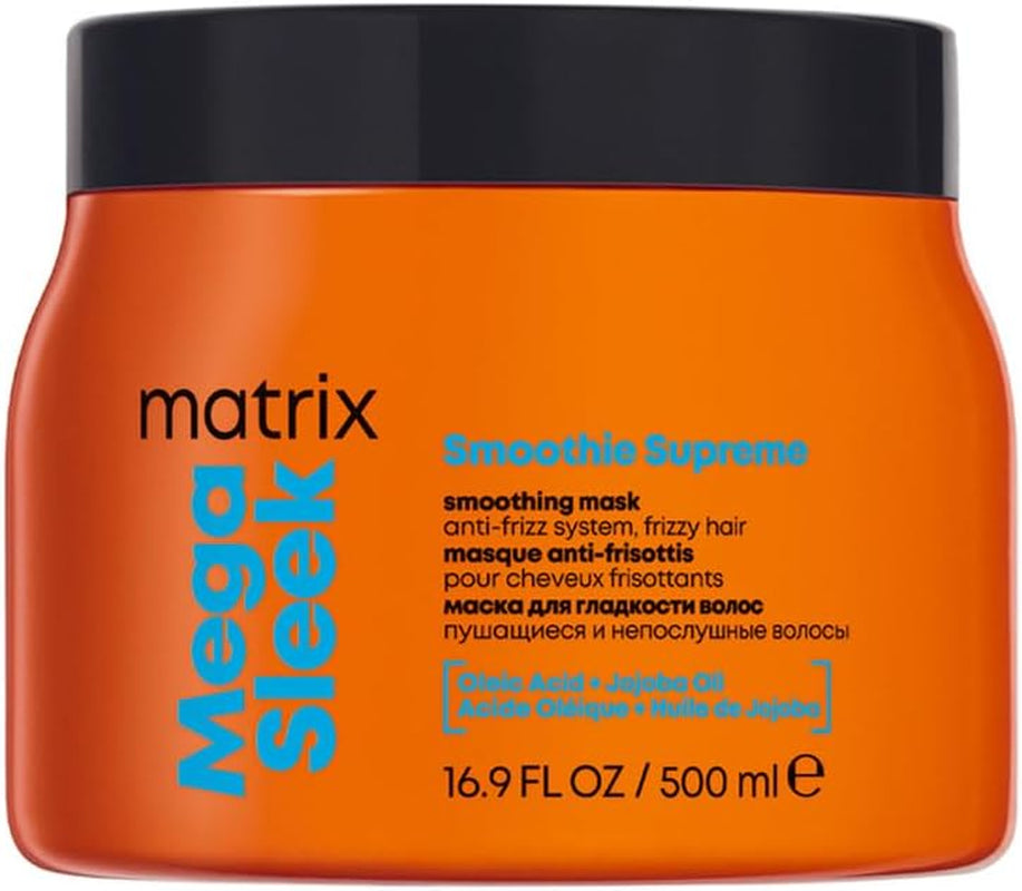 Mega Sleek Smoothie Supreme Mask, Professional Formula, Anti-Frizz Smoothing Mask for All Hair Types 500Ml