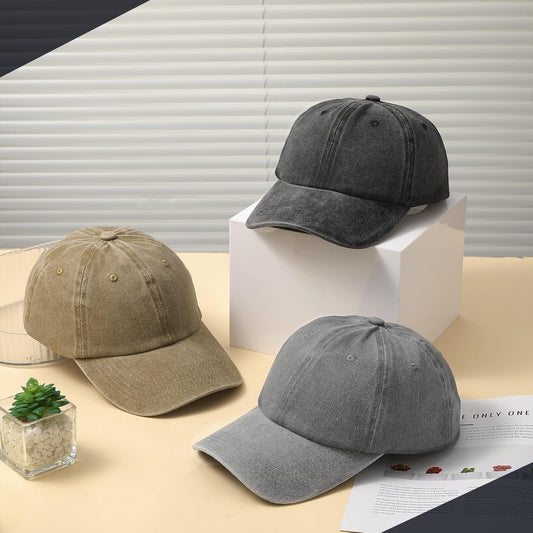 3 Pack Baseball Caps Adjustable Washed Vintage Hat Cotton Distressed Base Ball Caps for Men Women Outdoor Golf Tennis Shopping