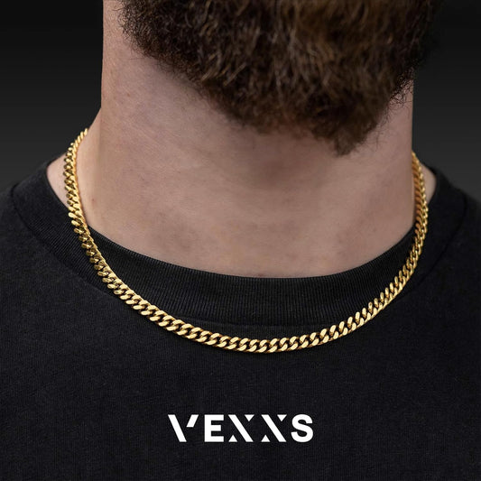 Men Gold Necklace, Mens Gold Chain,18K Real Gold Plated 4/5/6Mm Flat Cuban Link Chain, No Color Fading Men’S Necklace Chain,Jewelry Gift Men Women,Gift Box