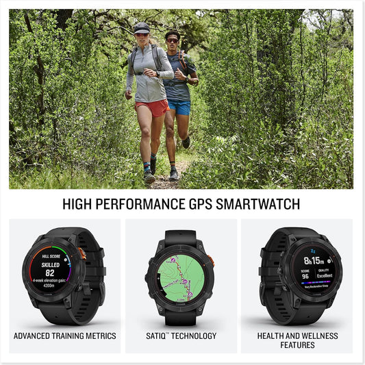Fēnix 7 PRO SOLAR, 47Mm GPS Smartwatch, Multisport, SOLAR Charging, Advanced Health & Training Features, Touchscreen & Buttons, up to 22 Days Battery Life, Graphite