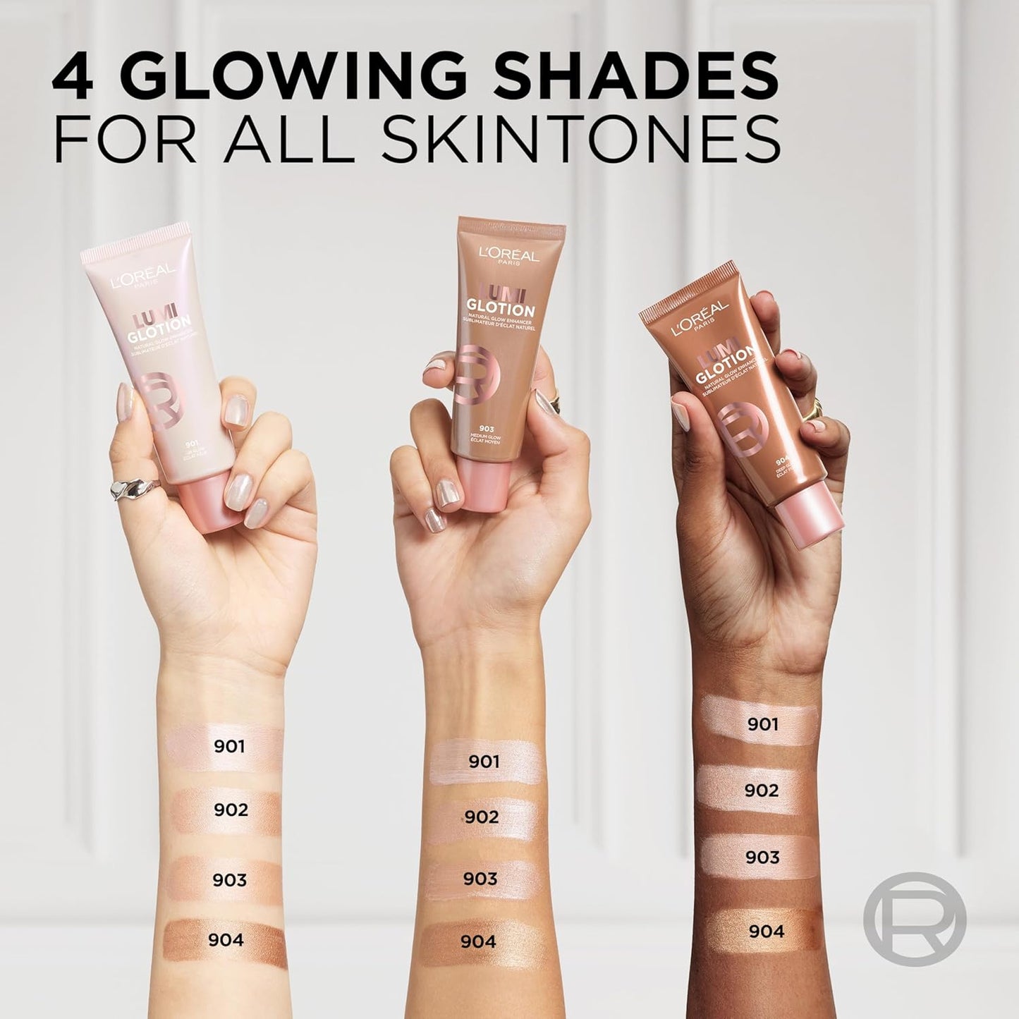 Multi-Use Glow Enhancer, 24H Hydration with Shea Butter and Glycerin, for Face and Body, Paradise Lumi Glotion, Shade 903: Medium Glow, 40 Ml