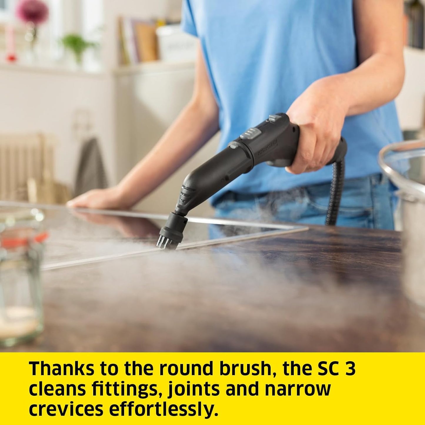 SC 3 Easyfix Steam Cleaner, 1900W, 3.5 Bar, 1L, 75M², Heats in 30S, Includes Floor Cleaning Kit, Descaling Cartridge, Nozzles, White