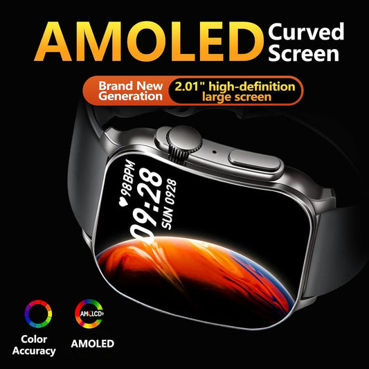Smart Watch for Men Women Answer/Make Call, 2.01" AMOLED Curved Screen Fitness Watch with 110+ Sport Modes, 2026 Smartwatch with Heart Rate/Sleep/Stress Monitor, IP68 Activity Tracker for Android Ios
