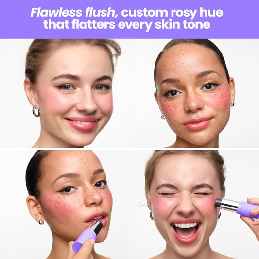 Cream Blush Stick Ph-Activated - Phlush Stick Multi-Use, Blush for Cheeks and Lips, Cooling Nourishing Color-Adjusting Makeup