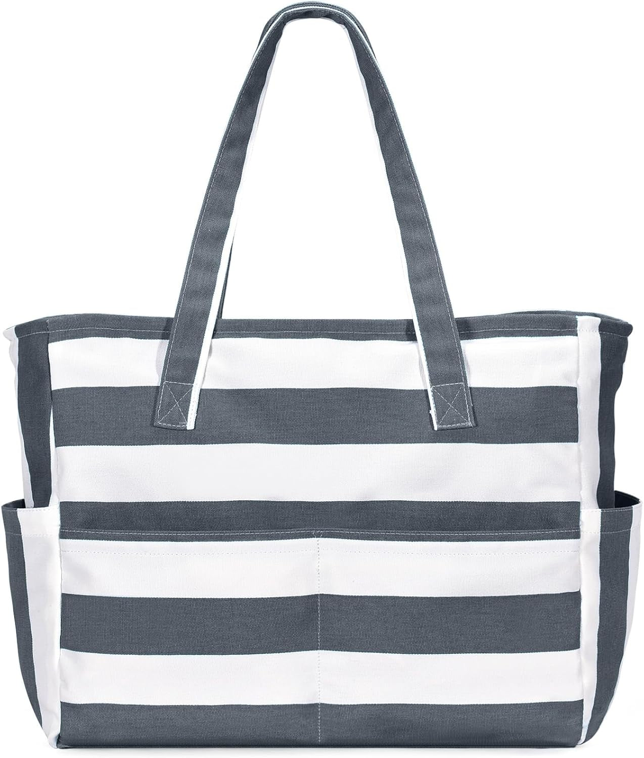 Large Beach Bag with 8 Pockets, Waterproof Beach Bags for Women, Sandproof Summer Beach Tote Bag Holiday Essentials Shopping Bag Travel Bag Handbags for Pool Gym