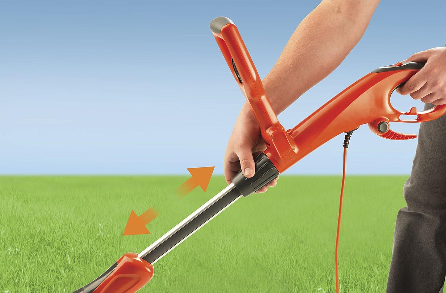 Contour 500E Electric Grass Trimmer and Edger, 500 W, Cutting Width 25 Cm, Orange