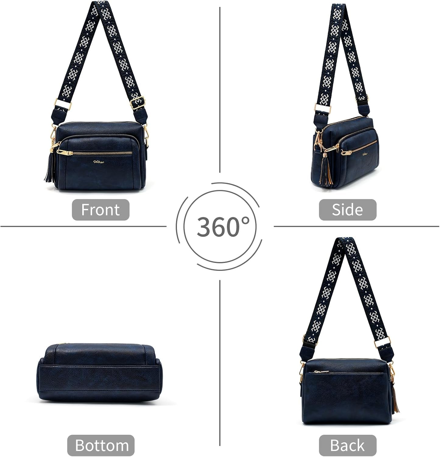 Women'S Cross Body Bags, Crossbody Bags for Women with Anti-Theft Function 4 Zip Compartments Women Shoulder Handbags with Adjustable Wide Strap