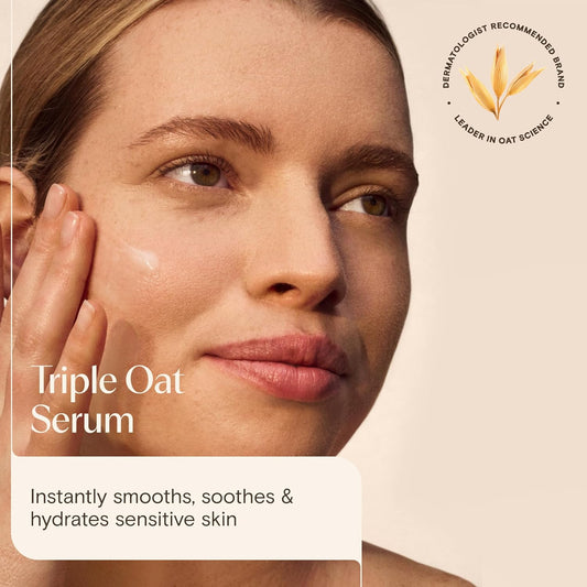 Face CALM+RESTORE Triple Oat Serum (1 X 30Ml), Instantly Smoothing Face Serum with Triple Oat Complex and Calming Feverfew for Fortified Skin, 24H Moisturisation, Face Care for Sensitive Skin