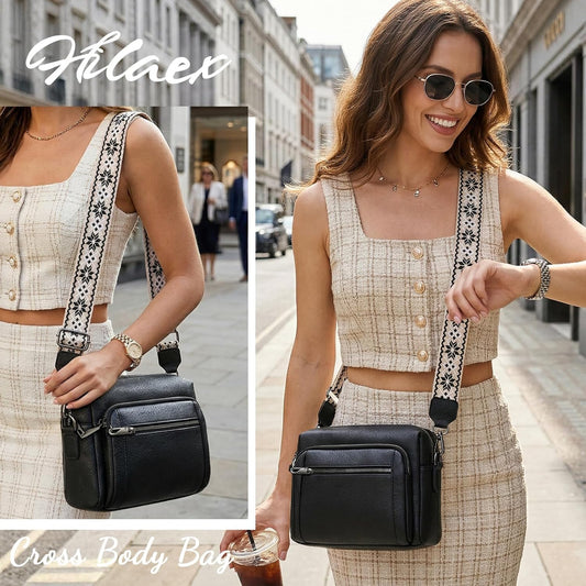 Women'S Cross Body Bags, Crossbody Bags for Women with Anti-Theft Function 4 Zip Compartments Women Shoulder Handbags with Adjustable Wide Strap