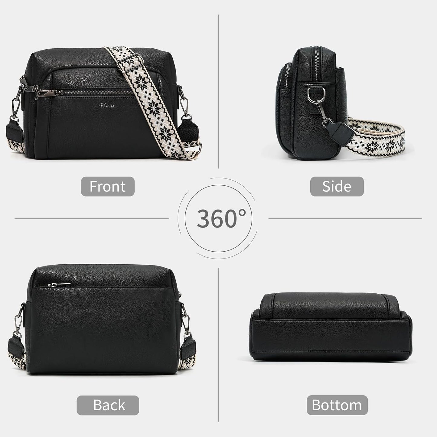 Women'S Cross Body Bags, Crossbody Bags for Women with Anti-Theft Function 4 Zip Compartments Women Shoulder Handbags with Adjustable Wide Strap