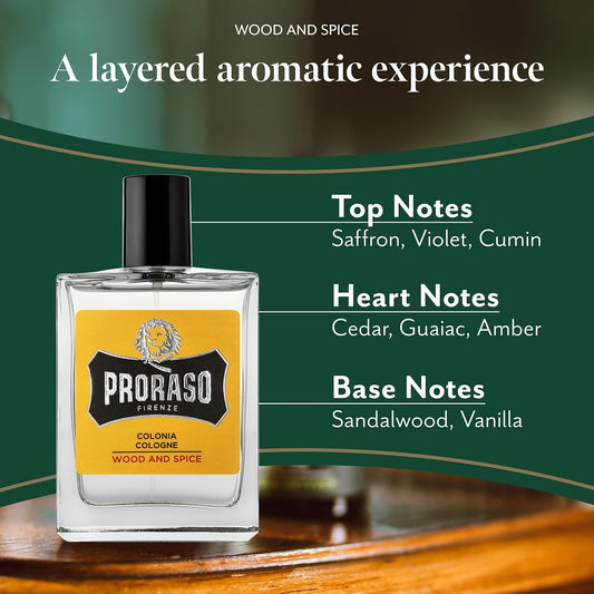 Cologne, Wood and Spice, 100Ml, Men'S Fragrance with Earthy and Warm Notes, Made in Italy