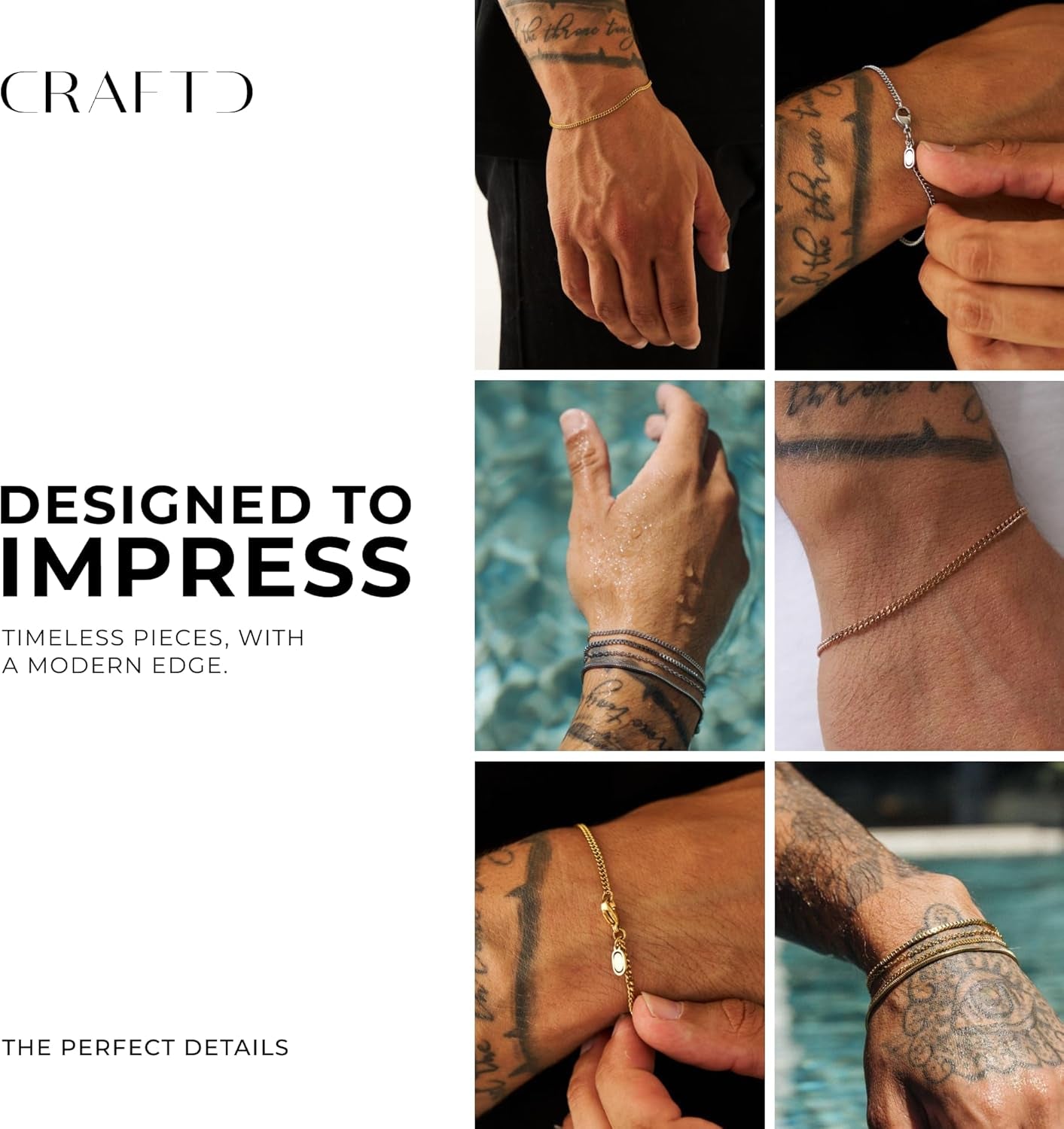 - Curb Link Bracelet - Waterproof, Heat & Sweat Resistant - Gifts for Men - Men'S Jewellery - Width 2MM