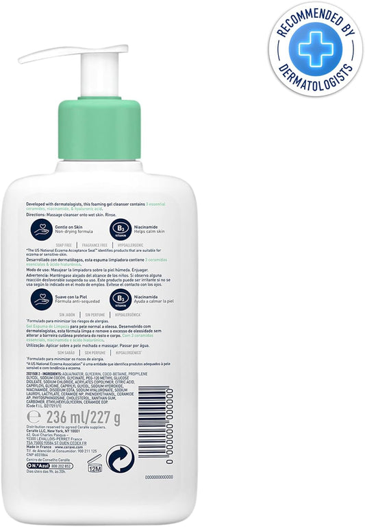 Foaming Cleanser for Normal to Oily Skin with Niacinamide and 3 Essential Ceramides