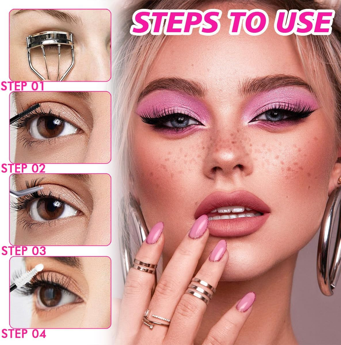 Cluster Lashes Kit Eyelashes Fluffy 80D Set Including Bond and Seal Tweezers DIY Individual Lash Clusters at Home False Eyelash Extension(10Mm 12Mm 14Mm 16Mm)