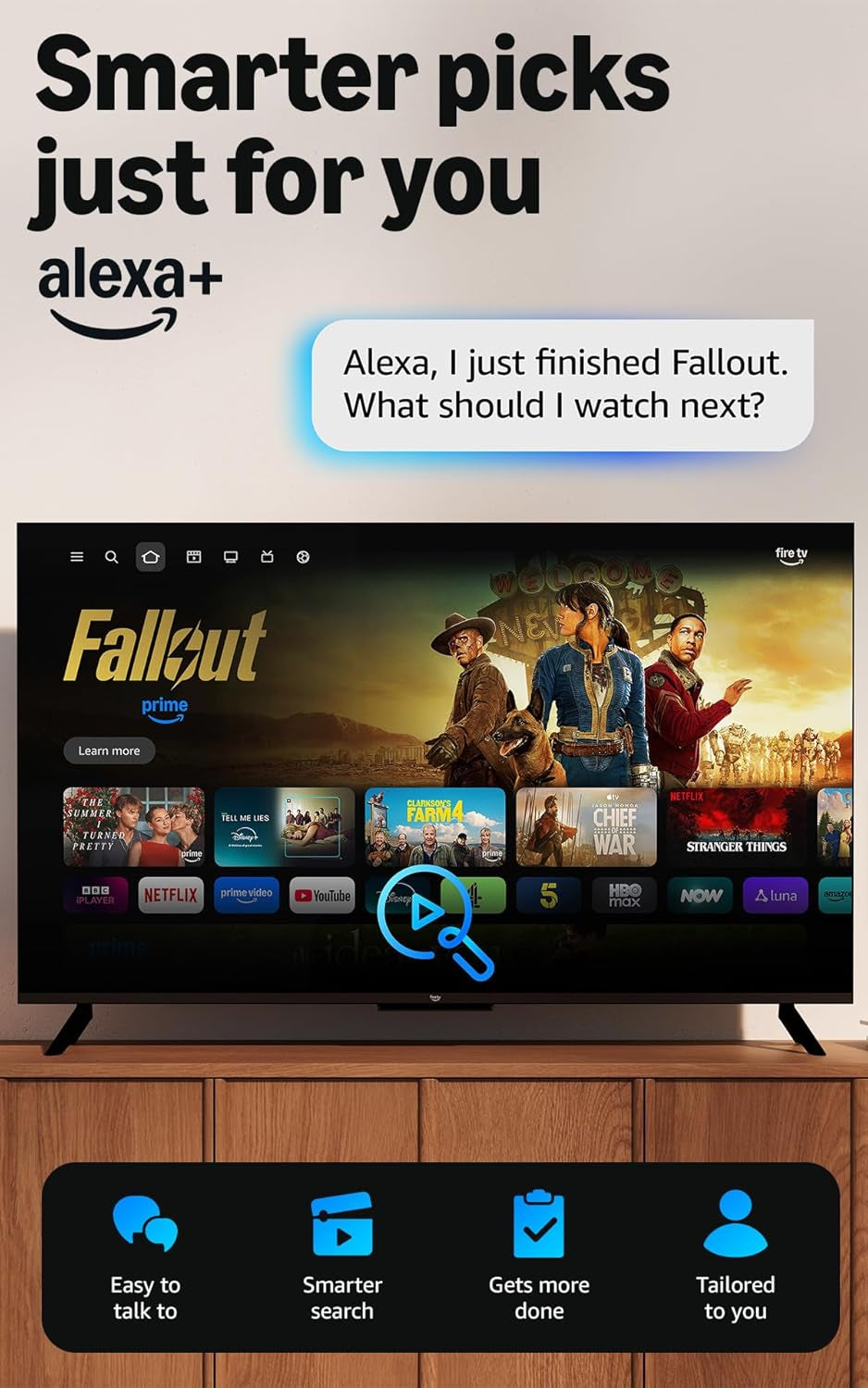 Fire TV Stick HD (Newest Gen), Free & Live TV, Alexa Voice Remote, Powered by the TV, Effortless Setup, Find TV Programmes Faster with Alexa+