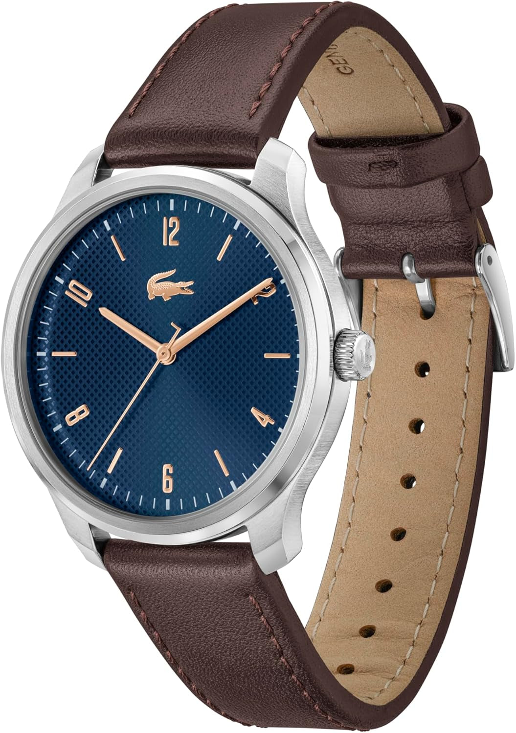 Lacoste Three Hand Quartz Movement Watch for Men Lisbon Collection with Stainless Steel Bracelet or Leather Strap