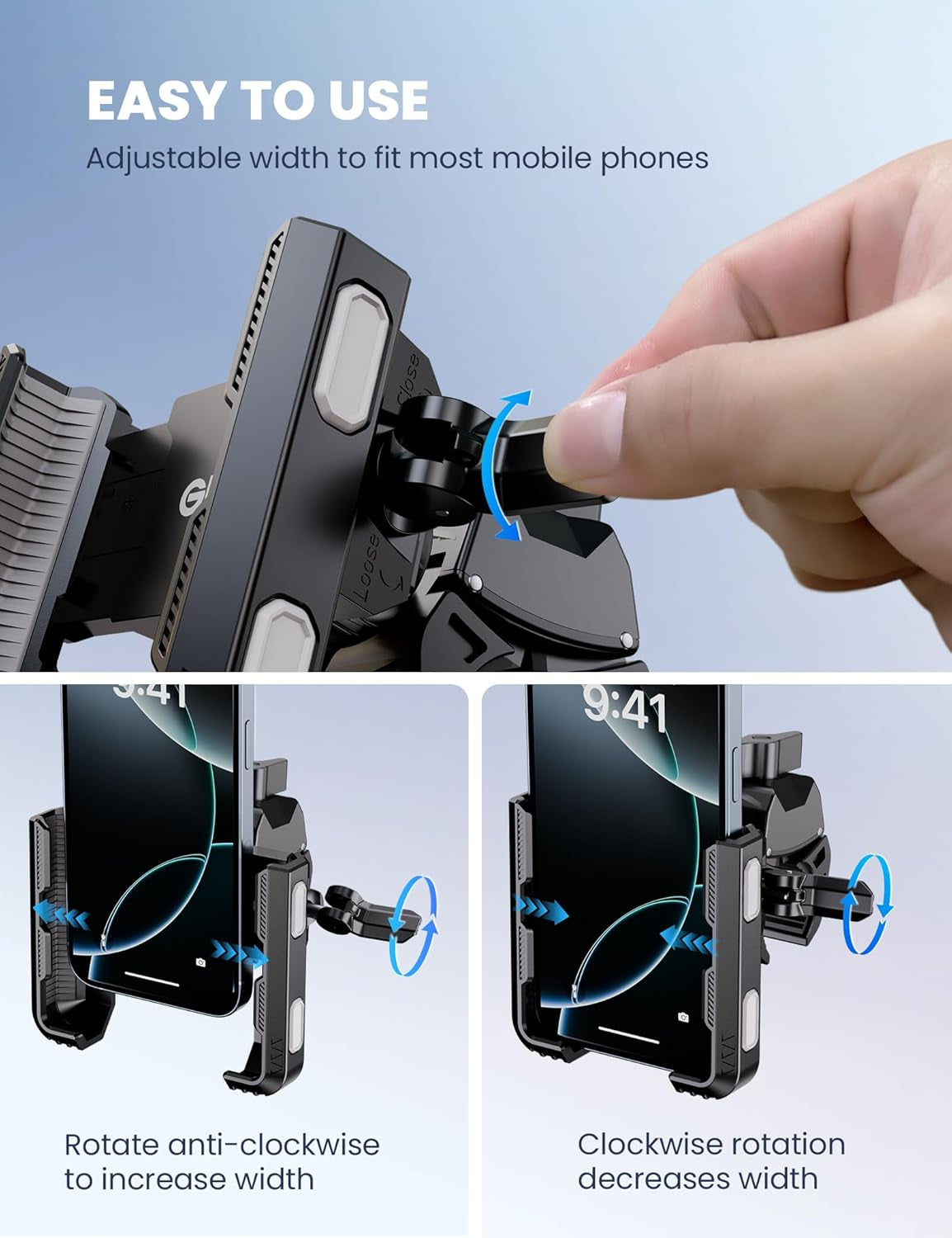 Bike Phone Holder Motorbike Phone Holder [1S Quick Release Robust Connections] anti Shake Universal 360° Bicycle Handlebar Holder for Iphone 17 16 15 14 13 Samsung S23/S22 4.5-7" Smartphone