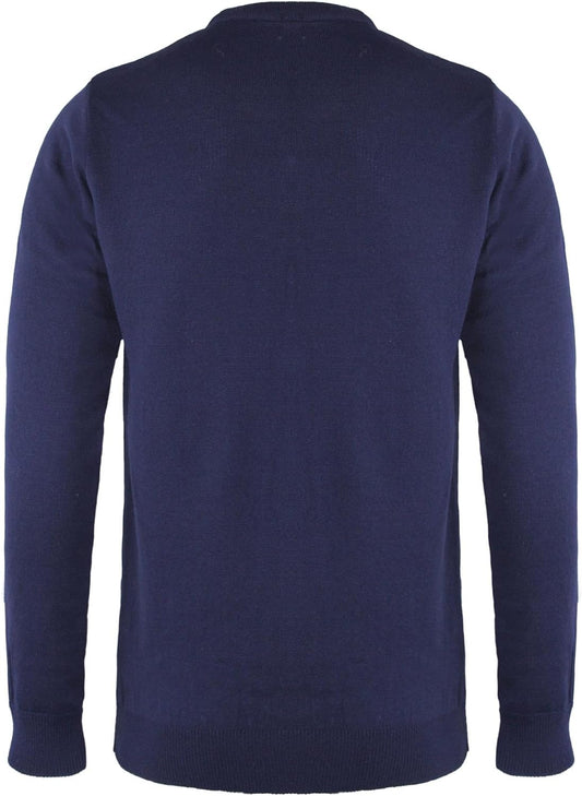 New Men Knitted Long Sleeve Classic V-Neck Argyle Pattern Jumper Top Sweater with Ribbed Edge S-XXL