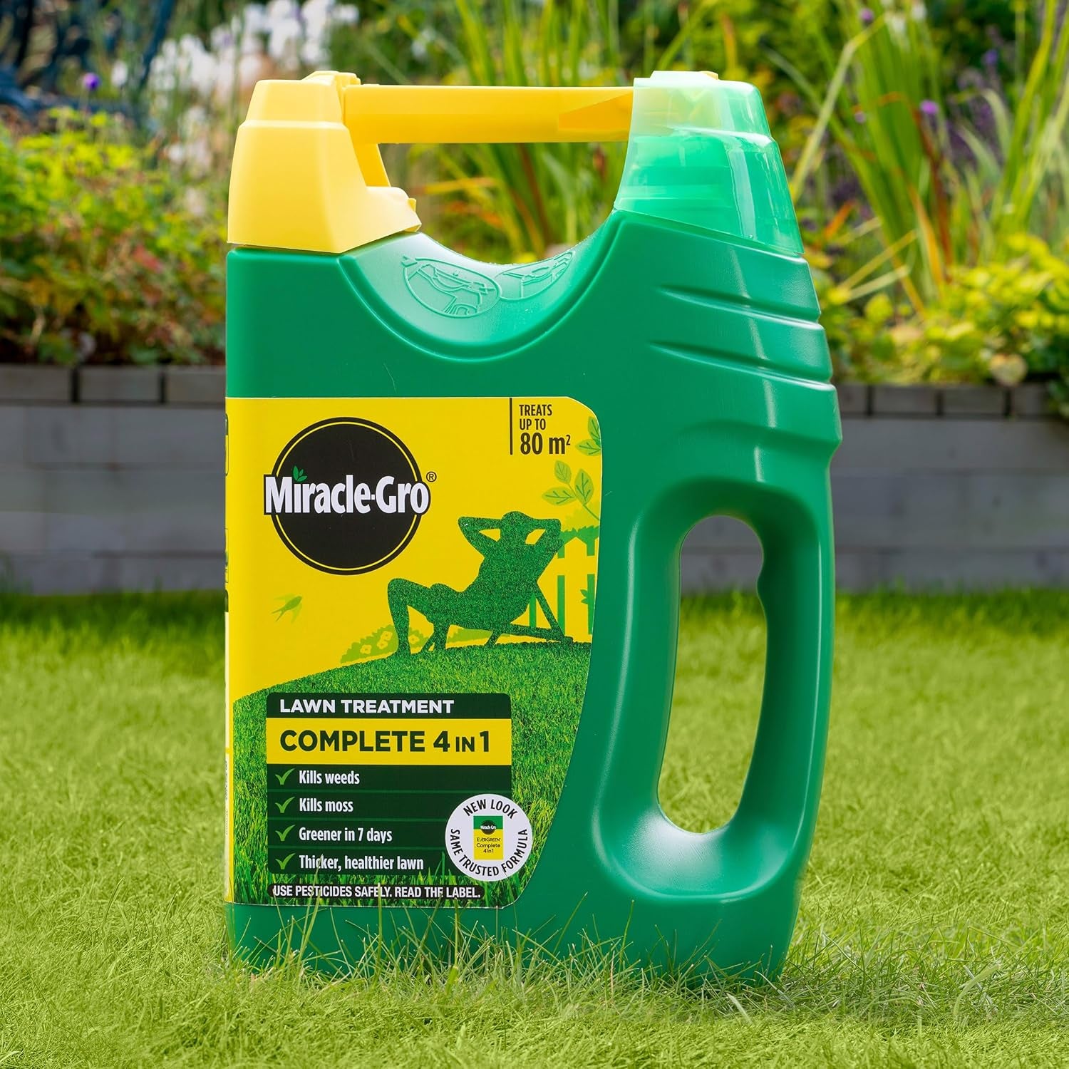 Complete 4 in 1 Lawn Food, 80 M² Handheld Spreader, Lawn Food, Weed & Moss Control