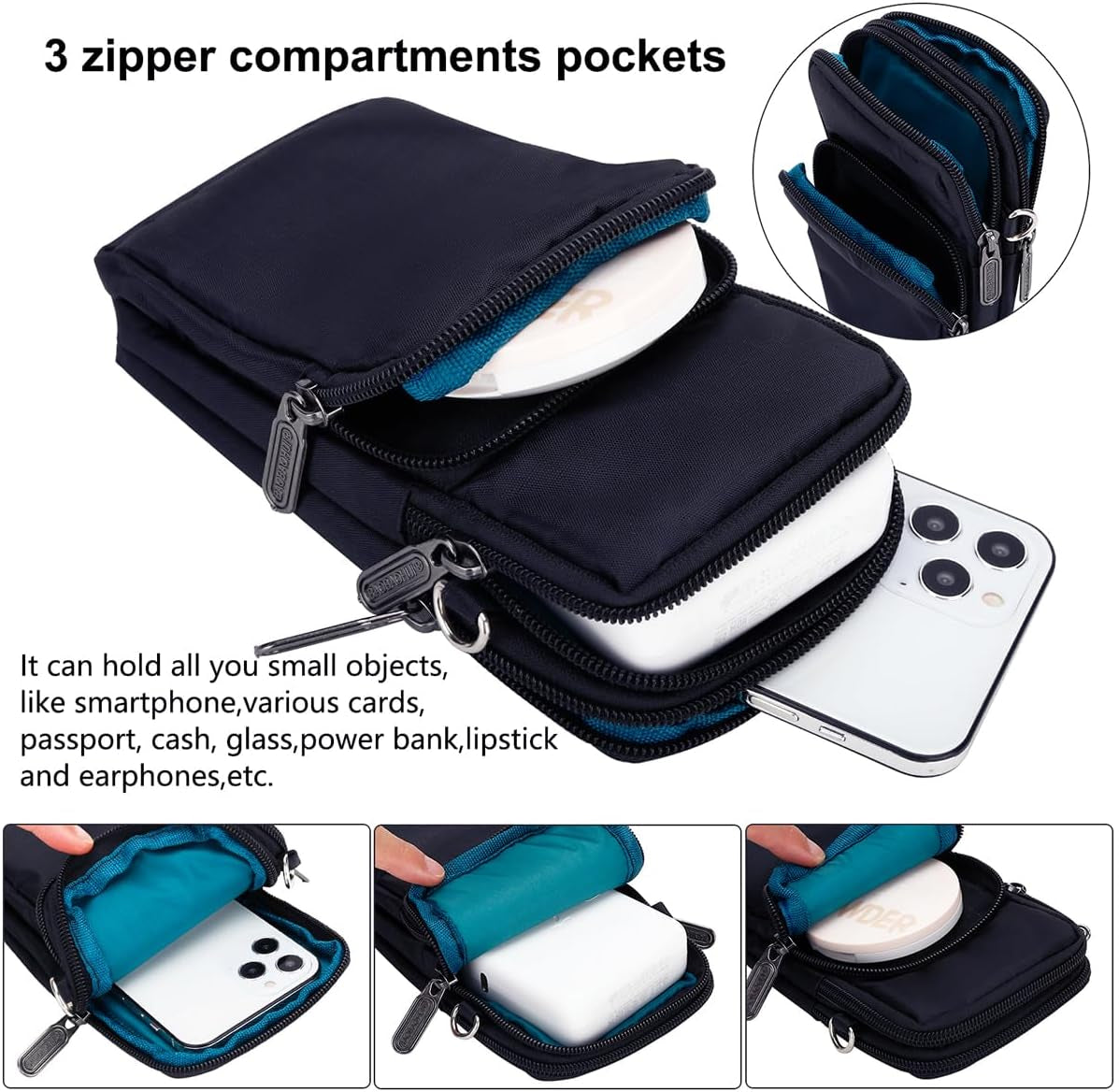 Small Crossbody Bags Mobile Phone Wallet Bags with Large Capacity and Adjustable Shoulder Strap for Women Girl