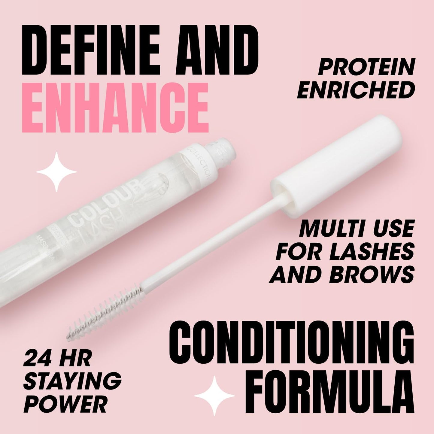 Cosmetics Colour Lash Mascara, Protein Enriched, 8Ml, Clear