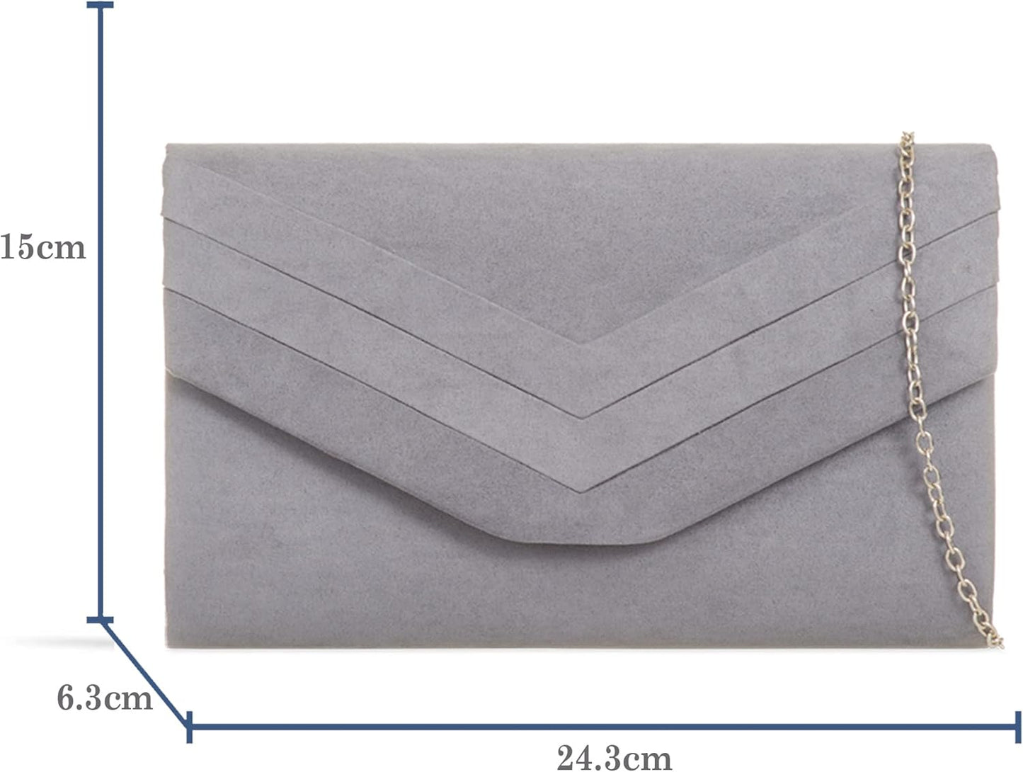 Women'S Stylish Suede Envelop Style Bridal Wedding Evening Clutch Party Purse Hand Bag