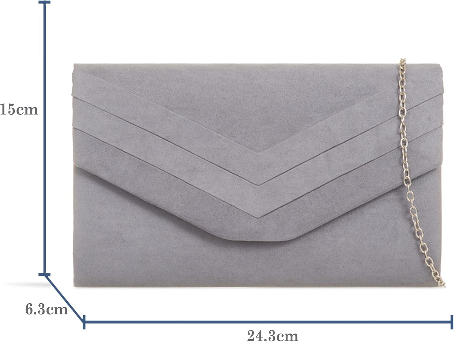 Women'S Stylish Suede Envelop Style Bridal Wedding Evening Clutch Party Purse Hand Bag