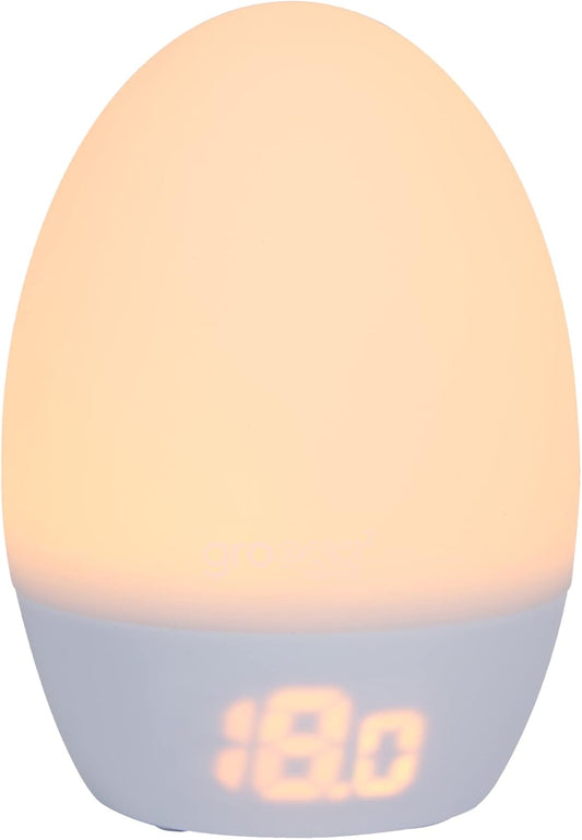 Groegg2, Toddler Nightlight, LED Colour-Changing with Digital Room Temperature Display for Safer Sleep, Adjustable Brightness, Silicone Shell, USB Rechargeable