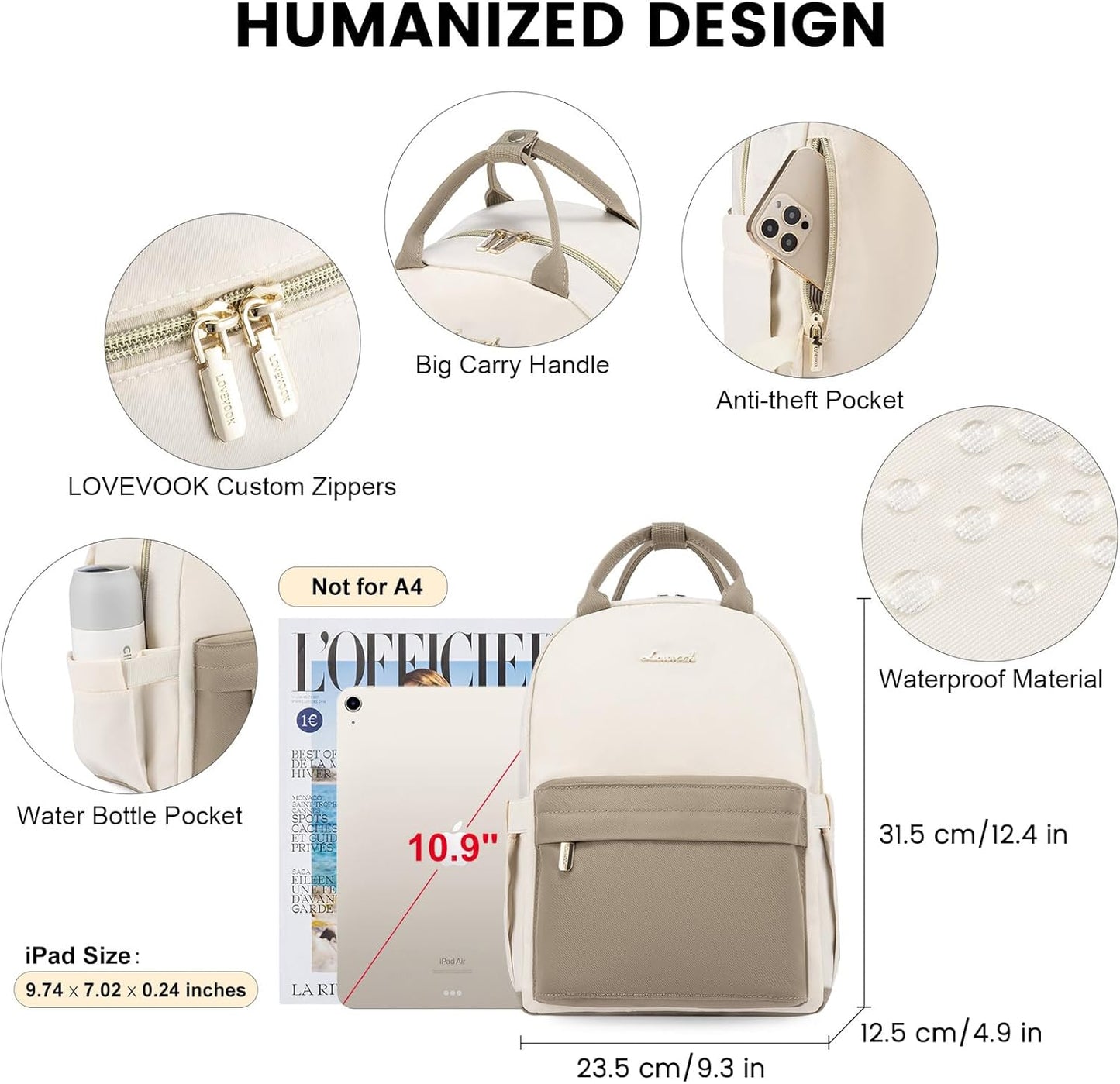 Backpack Womens Small Fashion Backpacks for Ladies Girls School Bags Waterproof Rucksack Bag for Travel Mini Cute City Casual Daypacks