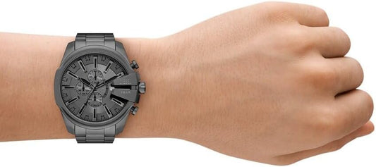 Diesel Mega Chief Slim Watch for Men, Chronograph Movement with Stainless Steel or Leather Strap