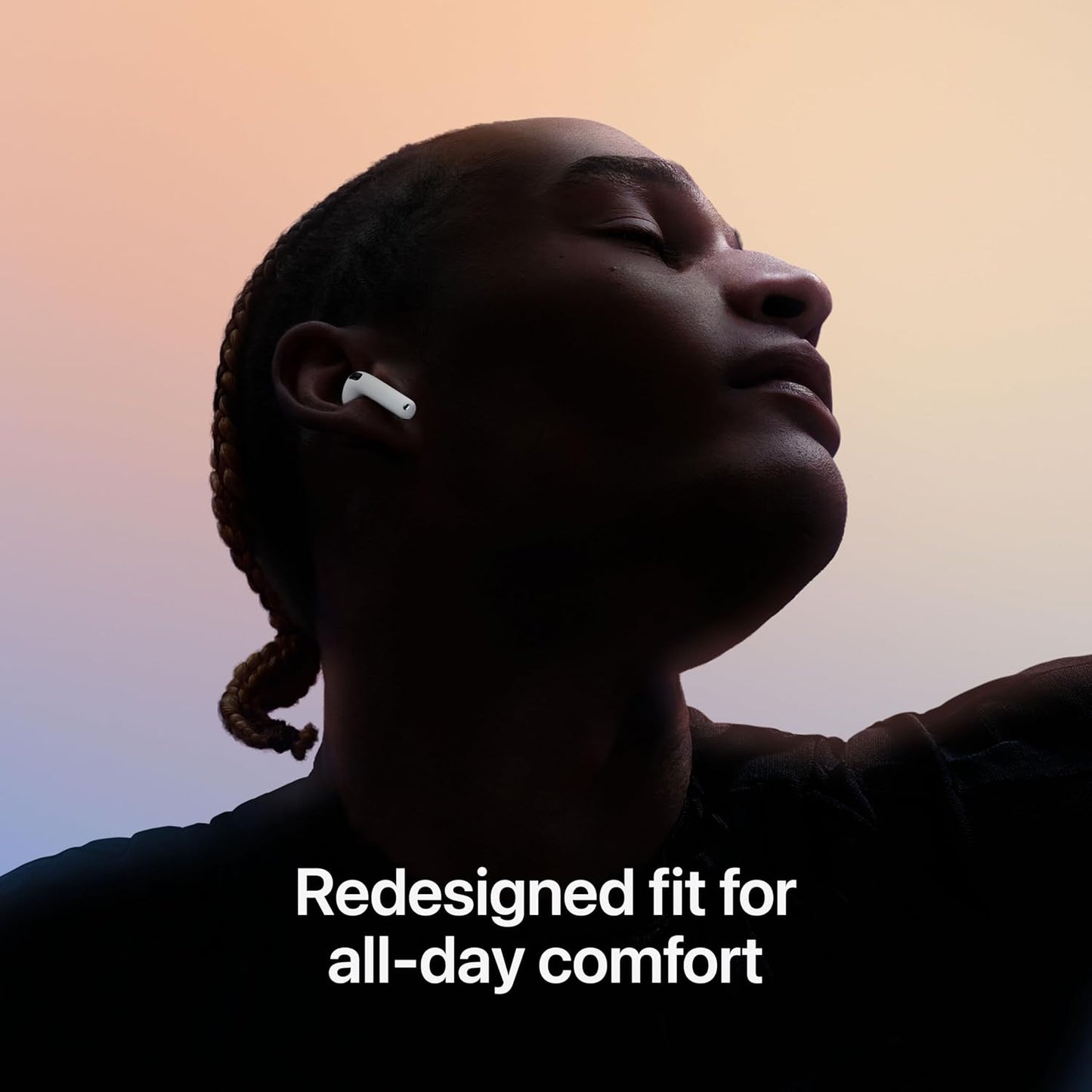 Airpods 4 Wireless Earbuds, Bluetooth Headphones, Personalised Spatial Audio, Sweat and Water Resistant, USB-C Charging Case, H2 Chip, up to 24 Hours of Battery Life, Effortless Setup for Iphone