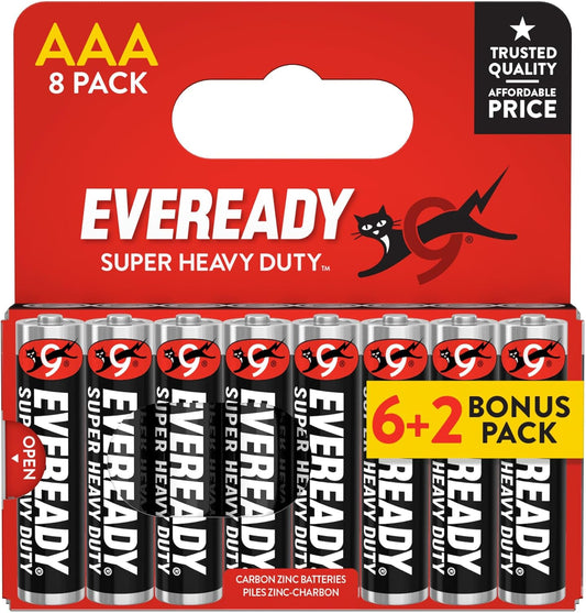Super Heavy Duty Carbon Zinc AAA, 8 Pack