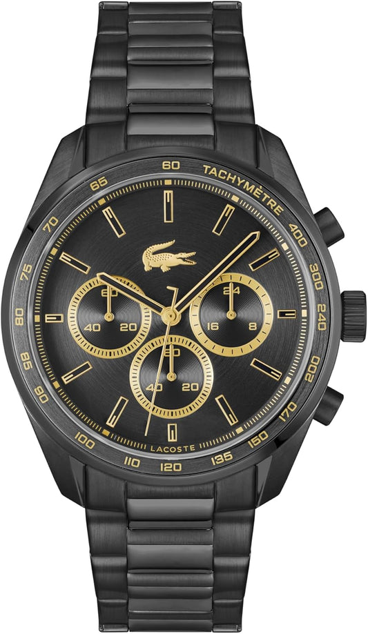 Lacoste Chronograph Quartz Watch Boston Collection for Men with Leather or Stainless Steel Bracelet in Link or Mesh