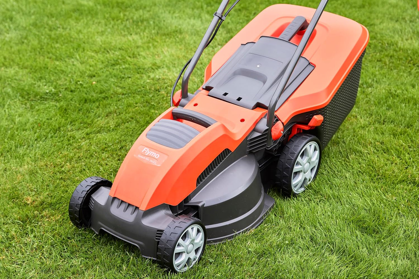 Speedi-Mo 360C Electric Wheeled Lawn Mower, 1500 W, Cutting Width 36 Cm, Orange/Black