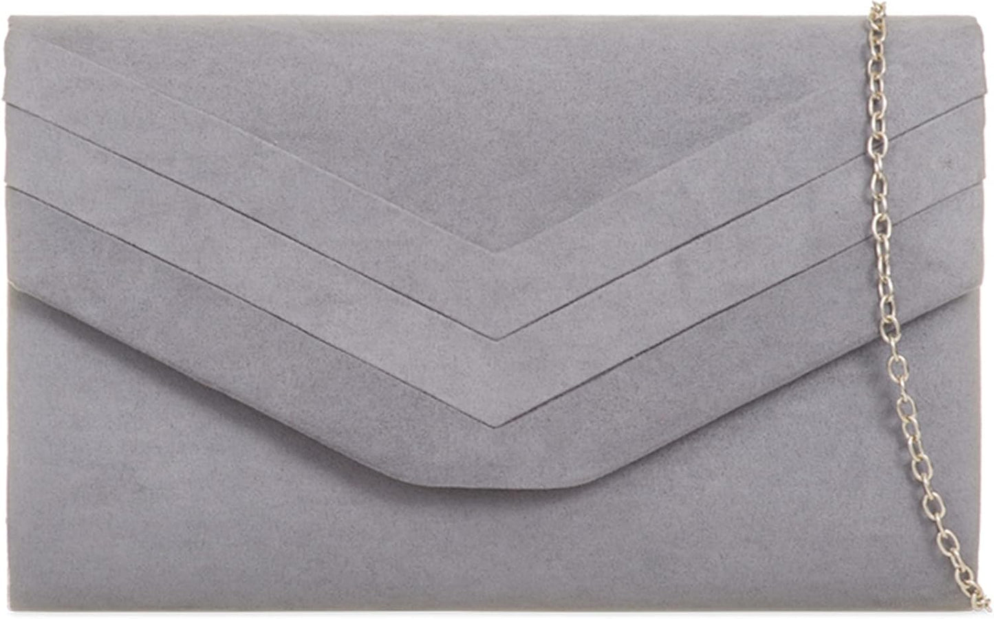 Women'S Stylish Suede Envelop Style Bridal Wedding Evening Clutch Party Purse Hand Bag