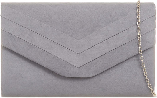 Women'S Stylish Suede Envelop Style Bridal Wedding Evening Clutch Party Purse Hand Bag