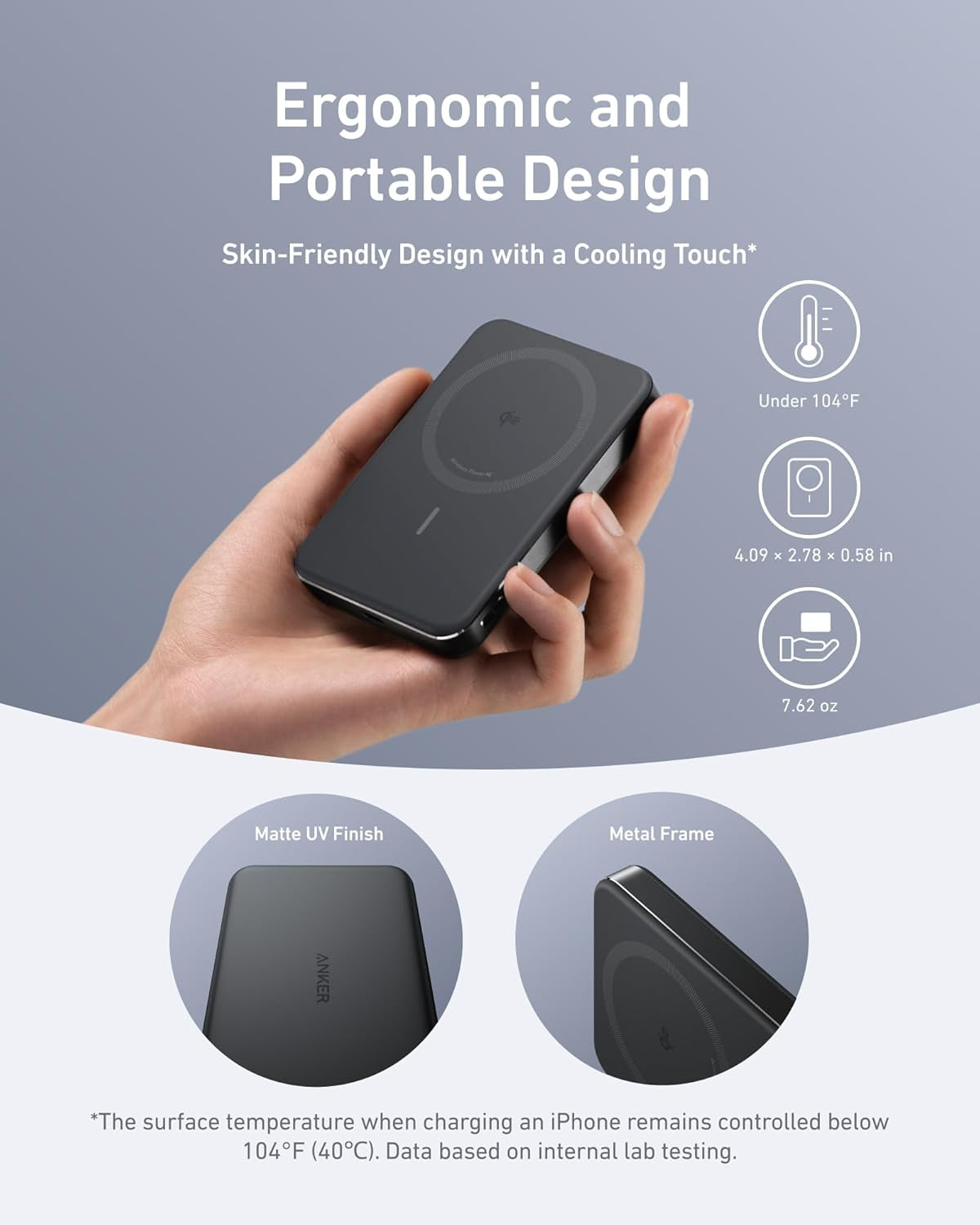 Maggo Power Bank, Ultra-Slim 10,000Mah Magnetic Battery Pack, Qi2 Certified 15W Ultra-Fast Magsafe Compatible Portable Charger, Ergonomic Design, for Iphone17/16/15/14 Series Only（Not for Pixel）